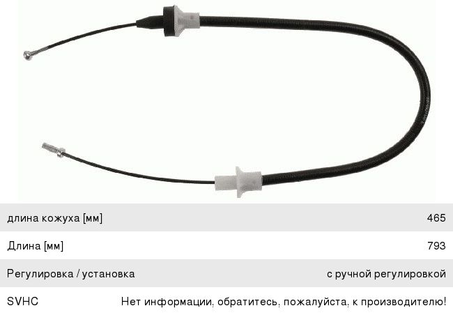 Трос сцепления SACHS 3074600108 3074600108