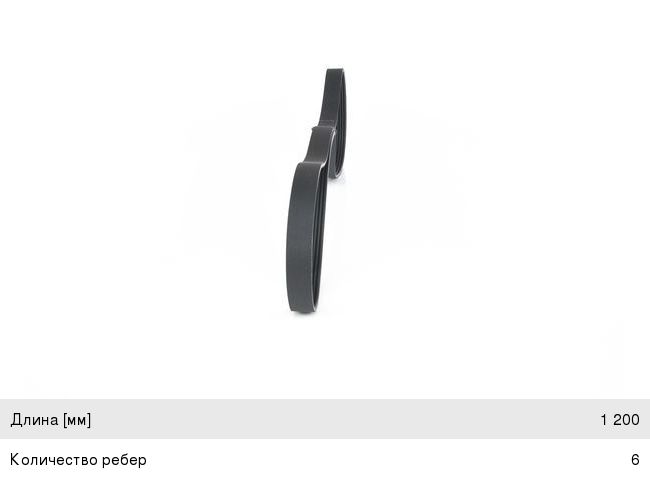 Ремень приводной поликлиновой 6PK1200 RENAULT Logan генератора BOSCH 1987945900, 8200821813