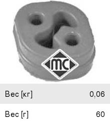 Крепеж NISSAN Cube (02-08),X-Trail (01-) глушителя METALCAUCHO 05298, 255-383, 20651-8H600