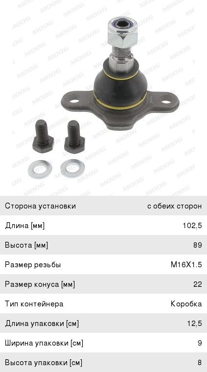 Опора шаровая MOOG VO-BJ-7193 VO-BJ-7193