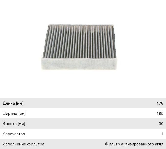 Фильтр воздушный салона HONDA Jazz (02-) FIAT Sedici (06-) BOSCH 1987435526