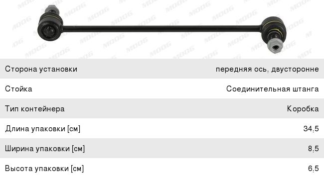 Тяга стабилизатора MOOG VV-DS-0019 VOLVO л/пр VV-DS-0019