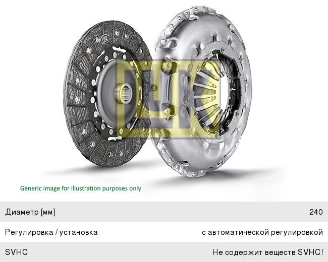 Сцепление MERCEDES Sprinter (06-) (2.2 CDI) для двухмассового маховика комплект LUK 624340809