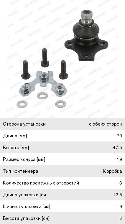 Опора шаровая MOOG VO-BJ-7154 л/пр VO-BJ-7154