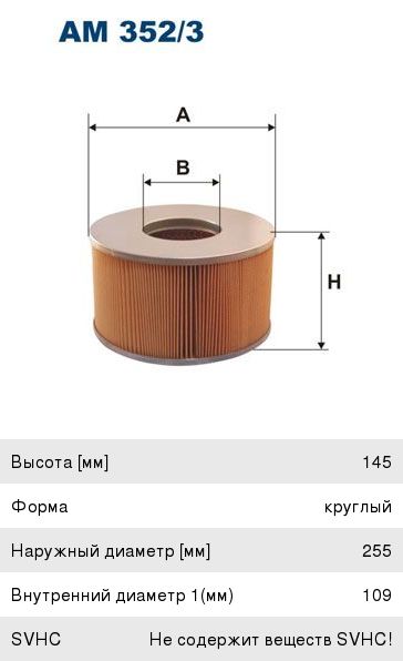 Фильтр воздушный салона TOYOTA Land Cruiser (98-07) FILTRON AM352/3, J1322069, 17801-17010