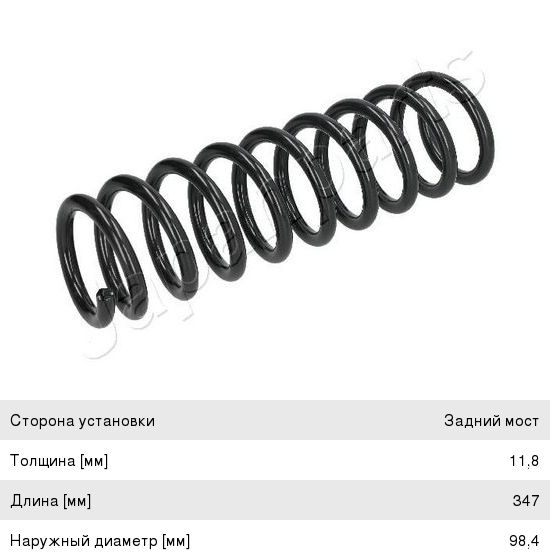 Пружина HYUNDAI i30 (11-16) подвески задней JAPANPARTS ZC7086A, 55350-A6720