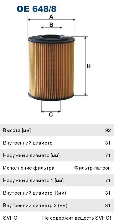 Фильтр масляный OPEL Astra H,J (09-) FILTRON OE648/8, OX437D, 5650375