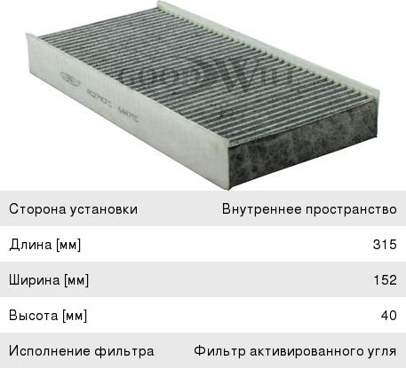 Фильтр салона GOODWILL AG279CFC угольный AG279CFC