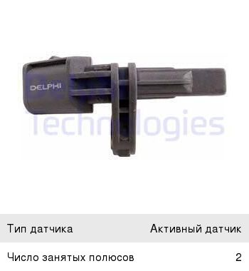 Датчик АБС AUDI A3 (03-12) SKODA Octavia (04-13) колеса заднего правого DELPHI SS20063