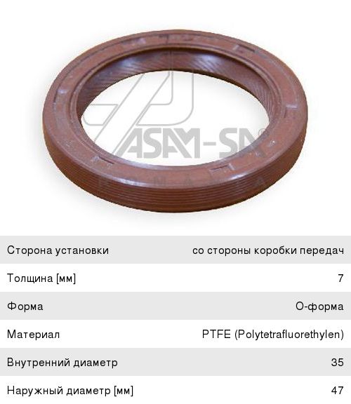 Сальник коленвала RENAULT Duster (10-),Logan (07-),Scenic (03-) передний ASAM 01337, 431.420, 7701473545