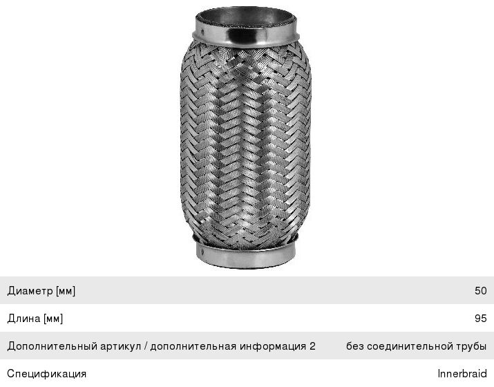 Гофра глушителя 50х95 в 3-ой оплетке BOSAL 265-315