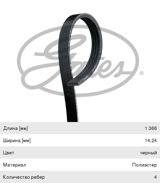Ремень приводной поликлиновой 4PK1366 GATES 4PK1366SFHD