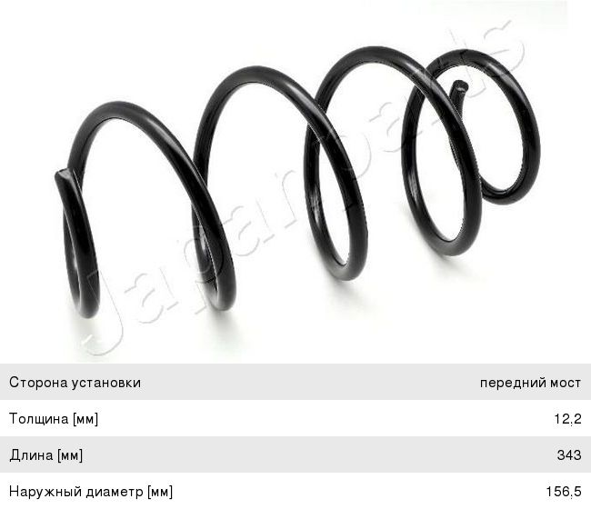 Пружина HYUNDAI i30 (11-16) подвески передней JAPANPARTS ZC4023A, 54630-A6000