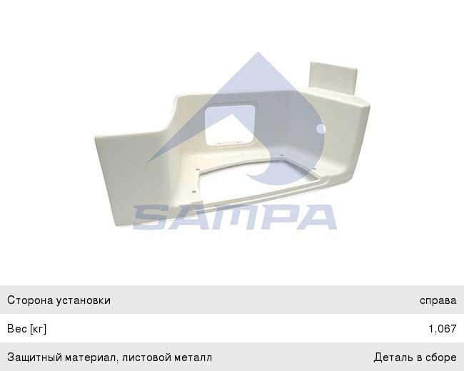Панель MAN TGA подножки ступени правой SAMPA 18200060, 81615100354