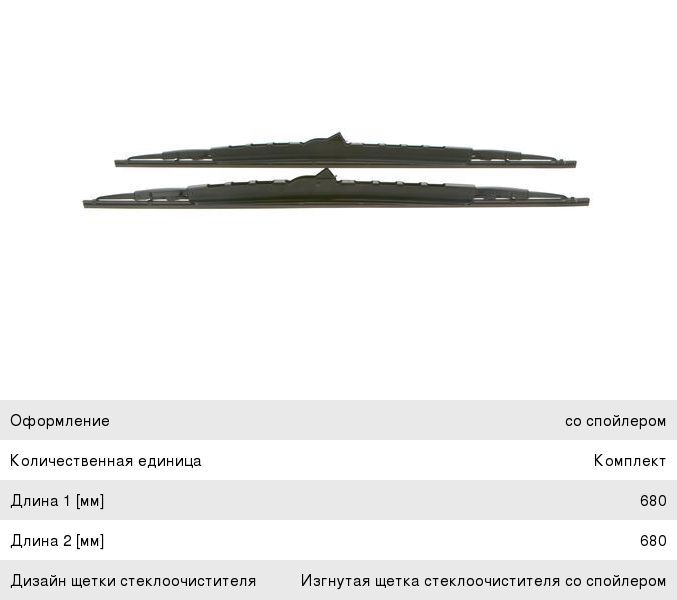 Щетка стеклоочистителя MERCEDES S (W220) 680/680мм комплект Twin Spoiler (Уценка) BOSCH 3397005046, 046S