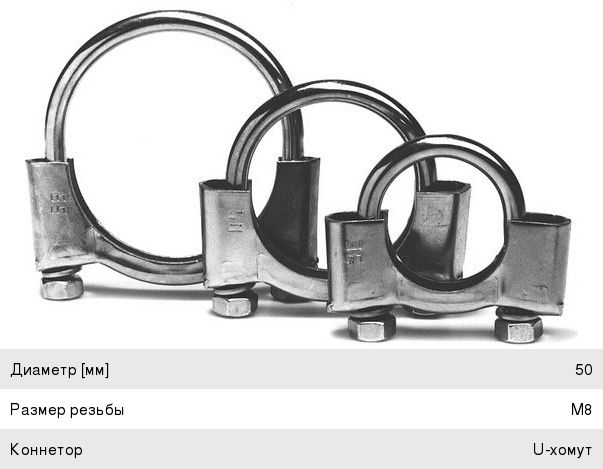 Хомут глушителя d=50 М8 (100шт.в упаковке) (1шт.) BOSAL 250-950, 96081950