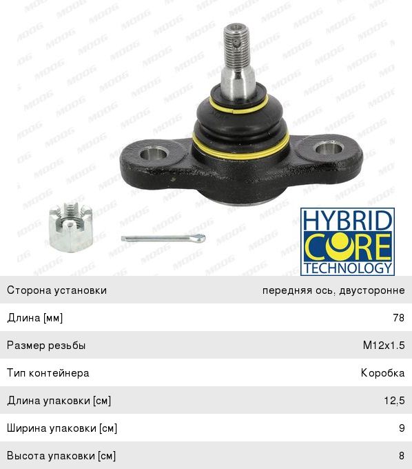 Опора шаровая MOOG KI-BJ-7094 л/пр KIBJ7094