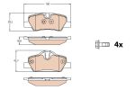 Колодки тормозные MINI Cooper (13-) задние (4шт.) TRW