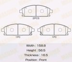 Колодки тормозные HONDA Civic передние (4шт.) MASUMA