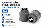 Колпачок гайки крепления колеса 33мм пластмассовый удлиненный (серый,лого-стрелка белая) ТТ