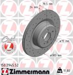 Диск тормозной BMW X5 (E70,F15),X6 (E71,F16) задний (1шт.) ZIMMERMANN