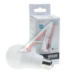 Лампа светодиодная E27 A60 15W(120W) 220V холодный GAUSS