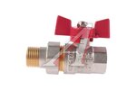Кран шаровой 1/2" бабочка внутренняя-наружная резьба TST