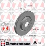 Диск тормозной TOYOTA Camry (06-/11-),Rav 4 (06-) LEXUS IS250 передний (1шт.) ZIMMERMANN