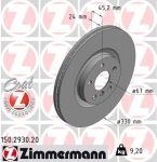 Диск тормозной BMW X1 (F48) (14-) передний (1шт.) ZIMMERMANN
