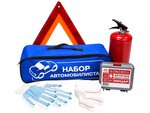 Набор автомобилиста (огнетушитель ОП-2,аптечка,знак,трос 3.5т, перчатки) "Универсал" МИЦАР