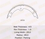 Колодки тормозные TOYOTA Crown LEXUS GS300 (98-) стояночного тормоза (4шт.) MASUMA