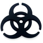 Наклейка металлическая "Биоопасность" черная 60х60мм MASHINOKOM