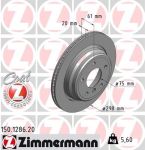 Диск тормозной BMW 5 (E39) (96-) задний (1шт.) ZIMMERMANN