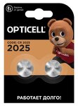 Батарейка CR2025 3V таблетка (пульт сигнализации, ключ) блистер 2шт. Lithium OPTICELL