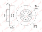 Диск тормозной VW Golf,Touran SKODA Octavia задний (1шт.) LYNX
