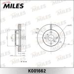 Диск тормозной TOYOTA Corolla (02-05) передний вентилируемый (1шт.) MILES