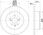 Диск тормозной TOYOTA Avensis (97-03) (1.6/2.0) задний (1шт.) NISSHINBO