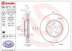Диск тормозной TOYOTA Crown (03-) LEXUS IS250 (05-) передний (1шт.) BREMBO