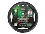 Оплётка руля (M) 37-39см черная эко-кожа Optimum AVS