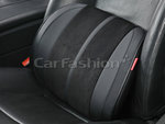 Подушка поясничная экокожа-велюр черная Flex L CARFASHION