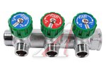 Коллектор регулирующий 3/4" (ВР-НР) с 3 отв. 1/2 НР