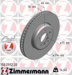 Диск тормозной BMW 5 (F07,F10,F11) передний левый (1шт.) ZIMMERMANN