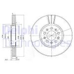 Диск тормозной VW Golf (97-06) AUDI A3 (99-06) передний вентилируемый (1шт.) DELPHI