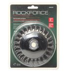 Кордщетка для УШМ дисковая "получаша" 125мм витая сталь в блистере ROCKFORCE