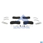 Колодки тормозные КАМАЗ-5490 MERCEDES DAF SCANIA IVECO SAF МАЗ-203 передние/задние (4шт.) SAMPA