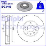Диск тормозной OPEL Astra H передний (1шт.) DELPHI