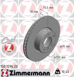 Диск тормозной BMW 5 (E39) передний (1шт.) ZIMMERMANN