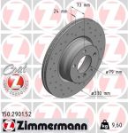 Диск тормозной BMW 2 (F22),3 (F30,F80) передний (1шт.) ZIMMERMANN