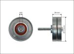 Ролик приводного ремня MAZDA CX-7 (06-),3,6 (07-),MX-5 (05-) обводной CAFFARO