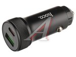 Устройство зарядное в прикуриватель 1USB + 1 Type C 12-24V HOCO